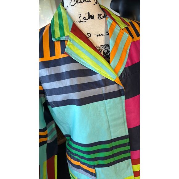 vintage 80s 90s berek color block bold blazer jacket - Picture 2 of 4